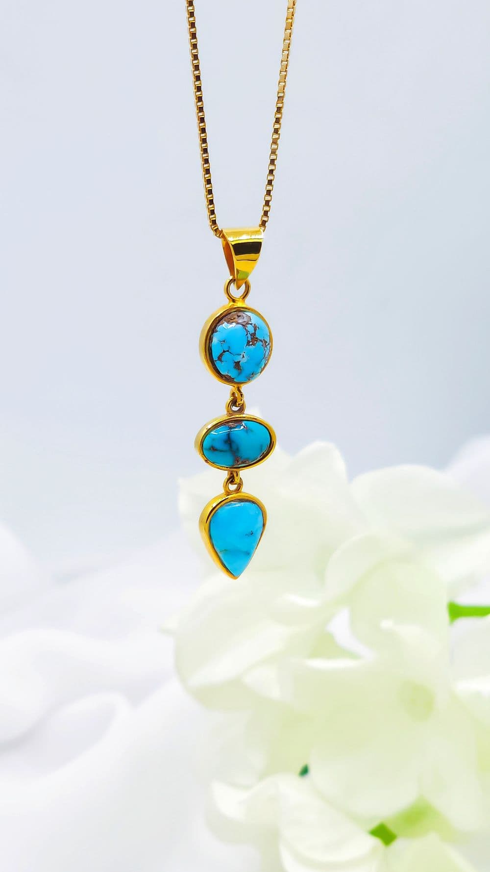 آویز سفارشی طلا با فیروزه نیشابور ممتاز