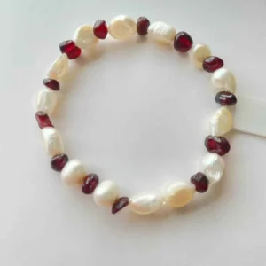 Garnet and Pearl Bracelet