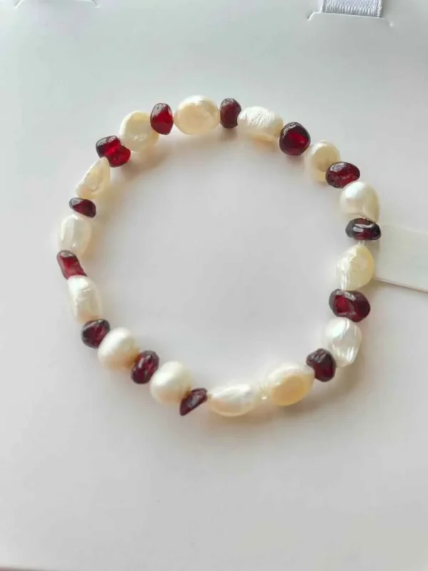 Garnet and Pearl Bracelet